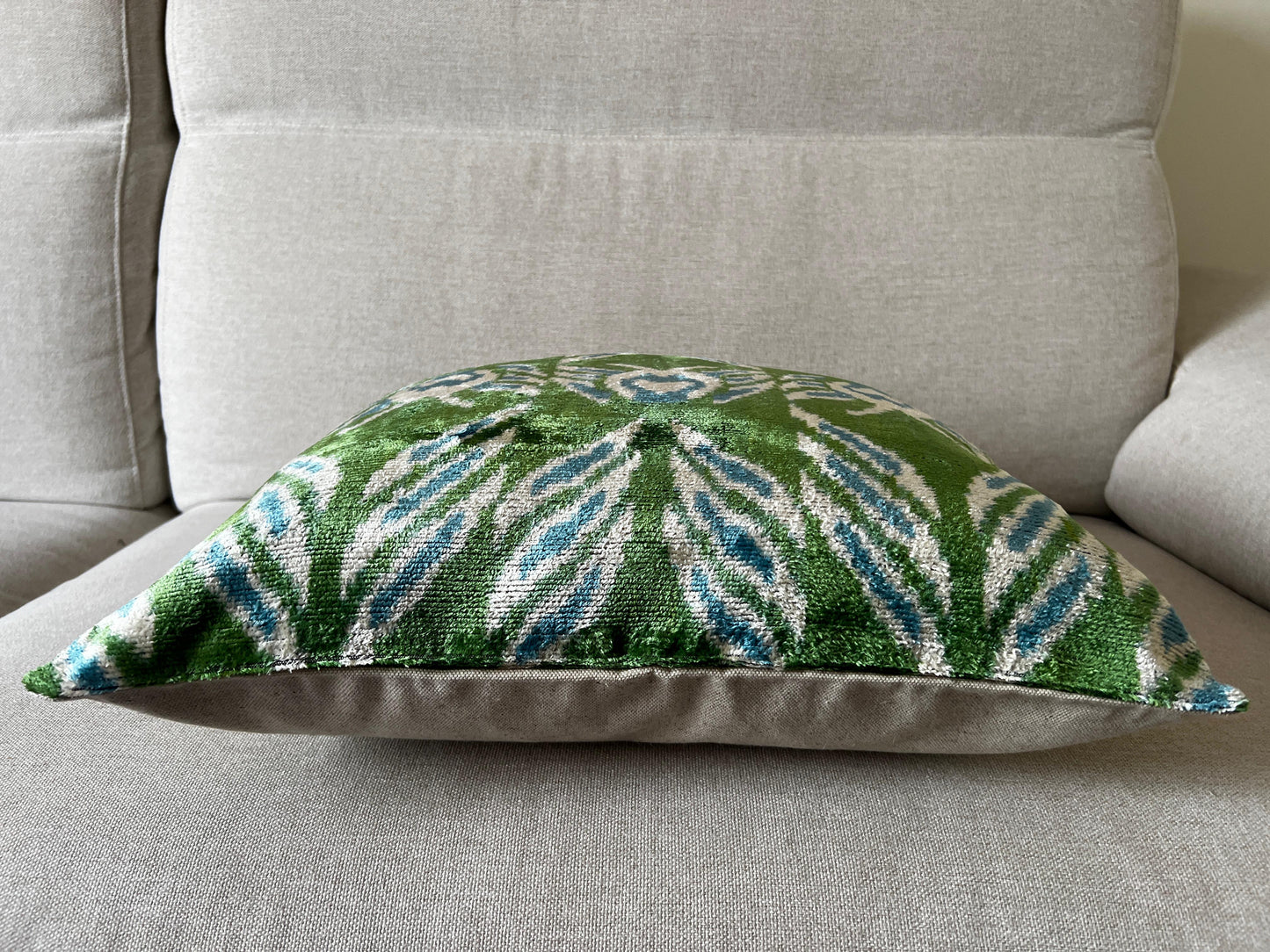 Ikat Velvet silk cushion 50x50cm.