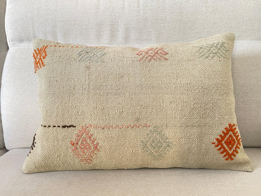 Hemp Hand woven Kilim cushion cover (60x40cm)