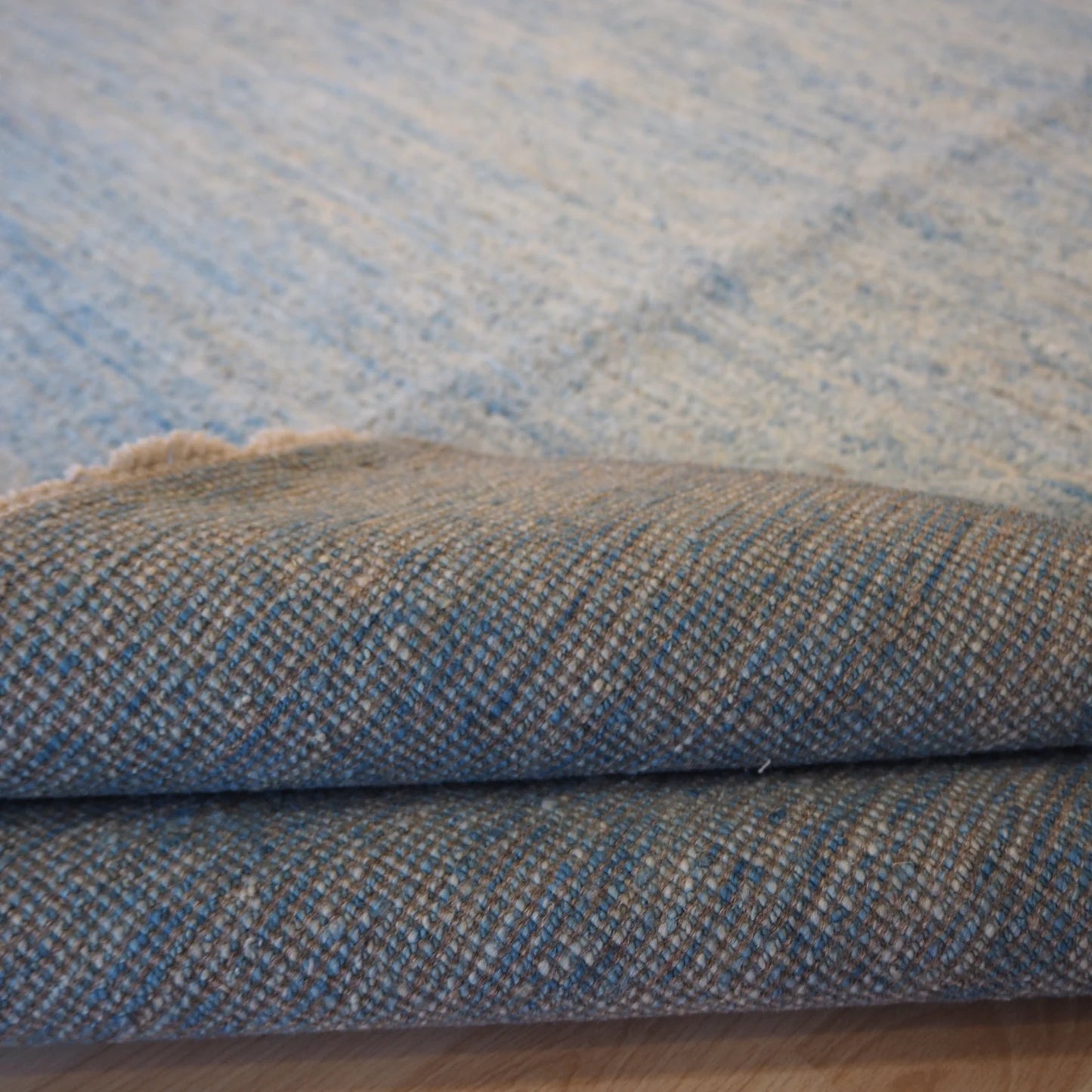 Plain blue natural colour Rug