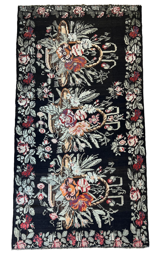 Floral Vintage Hand woven Kilim