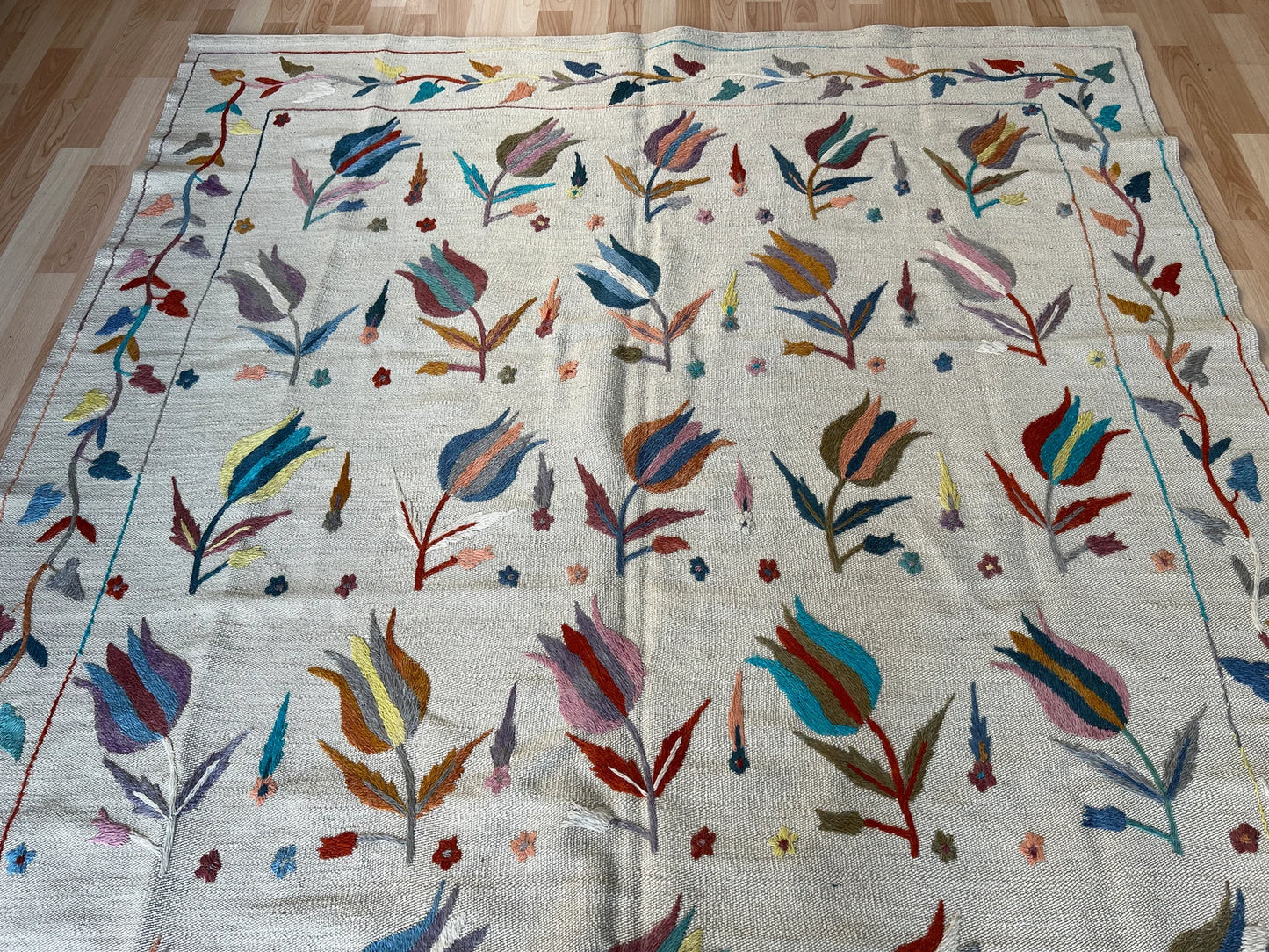 Suzani Vintage Embroidered Kilim